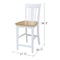 Whitewood Industries Solid Wood San Remo Counter Height Dining Stool - 24" Seat Height S02-102 - alternate 4